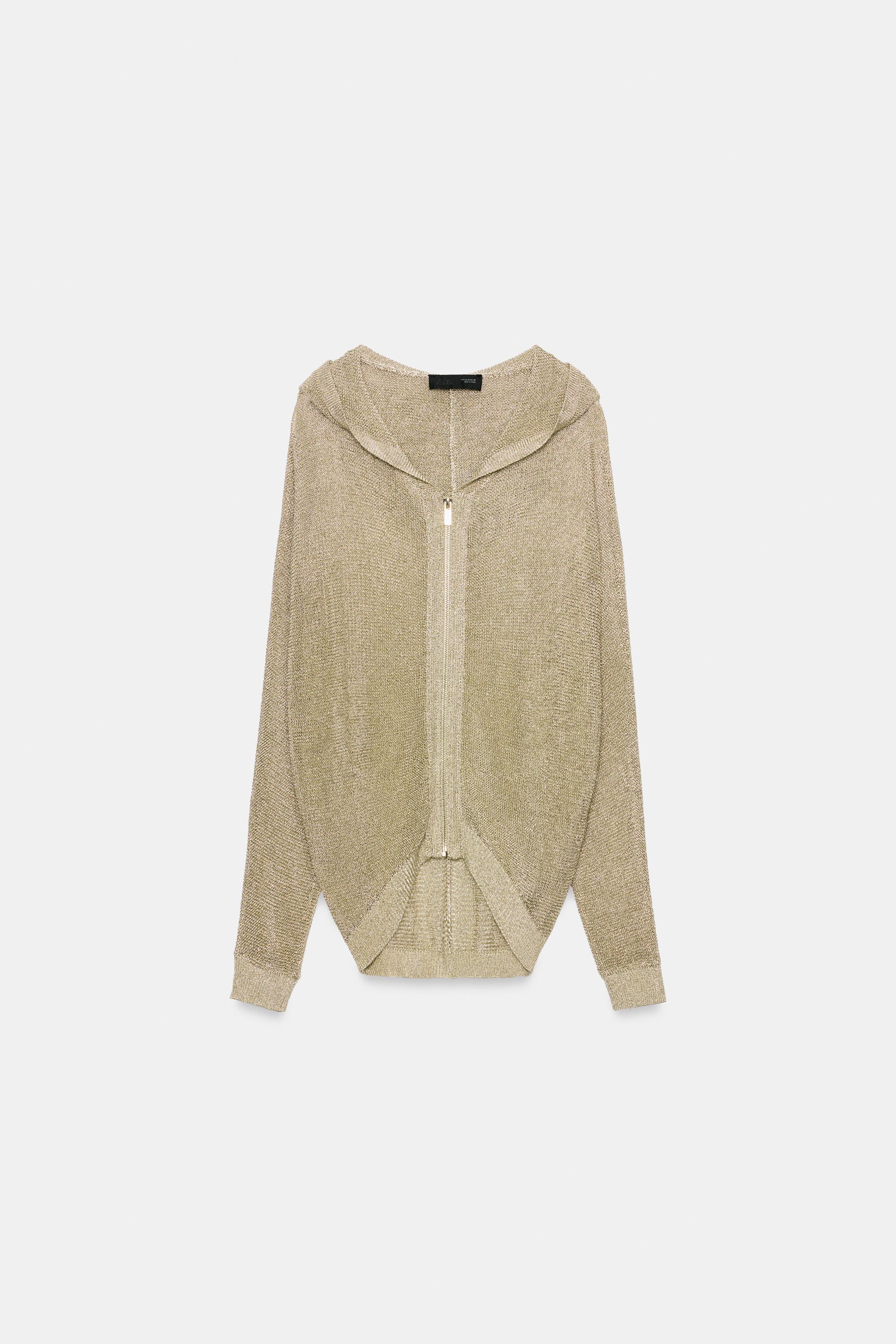 SWEAT À CAPUCHE EN MAILLE FIL MÉTALLISÉ